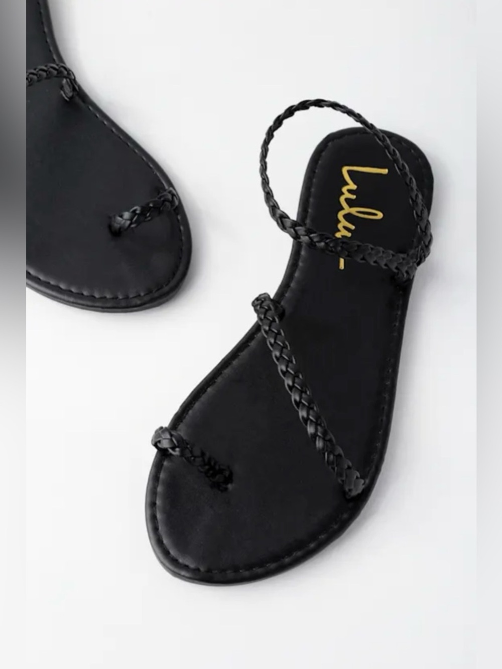Lulus | Mirela Black Flat Sandal